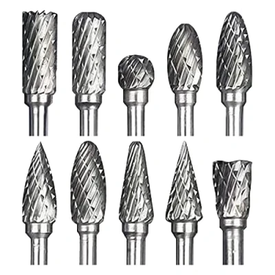 Afbeelding van ZFYQ Roterende frezen dubbele snede wolfraam schacht 1/8 inch voor graveren, metaal polijsten, 10 stuks