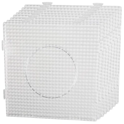 Afbeelding van Smowo® 8 strijkkralenplaten, 5 mm steekplaten, vierkant en transparant, in te steken met stiftplaten, 14,5 x cm