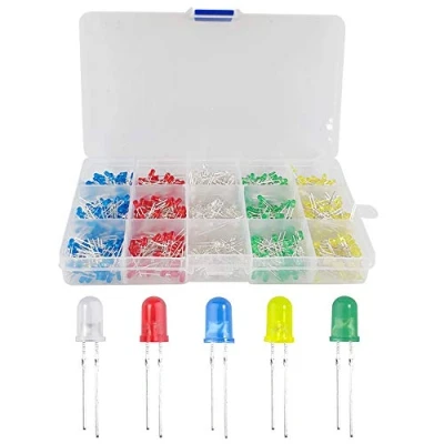 Afbeelding van YIXISI 600 Stuks 3mm LED Diodekit, 2 pins Lichtgevende Diodes, Lamp met Ronde Kop, Lichtdiodes, Geassorteerde Kleuren Diodes Weerstanden Kit (5 Kleuren)