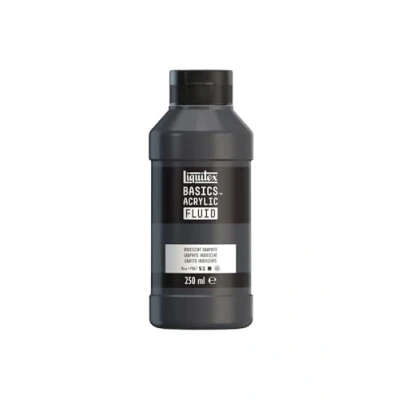 Afbeelding van Liquitex 8870439 Basics Fluid acrylverf met vloeiende consistentie, sneldrogend, lichtecht, waterbestendig, op waterbasis, 250 ml fles Iridescent graphite
