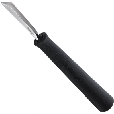 Afbeelding van Triangle V Model Klein Kerf en Decoreermesje RVS 14 cm Zwart