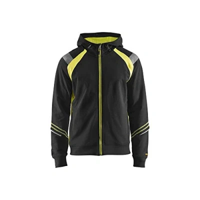 Afbeelding van Blaklader 34331158 Hoodie Heren Capuchonpullover met Ritssluiting, ZwartGeel, Maat M