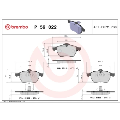 Afbeelding van Brembo Remblokset P 59 022
