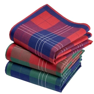 Afbeelding van Zakdoeken voor heren, premium stof, 100% gekamd katoen, 45 cm x cm, 3 delig, model A24