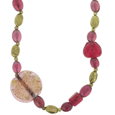 Afbeelding van Behave Lange ketting met roze glaskralen