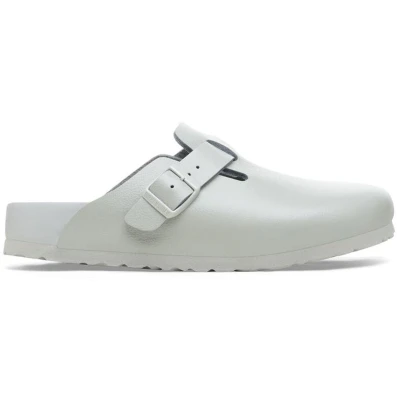 Afbeelding van Birkenstock Boston Slippers Glad Leer Mineral Gray Regular Fit Maat 44 Unisex