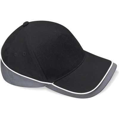 Afbeelding van Beechfield Competition Cap Black/Graphite Grey/White