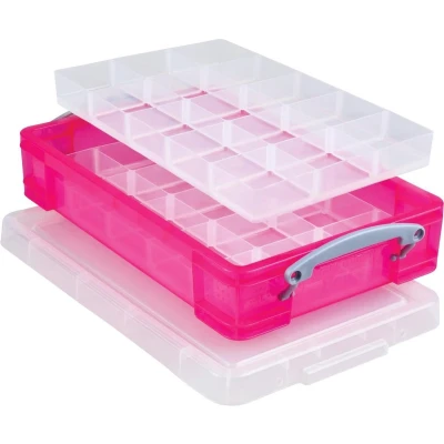 Afbeelding van Really Useful Box Opbergdoos 4 Liter Met 2 Dividers, Transparant Helroze