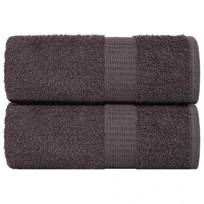 Afbeelding van vidaXL Gastendoekjes 2 st 30x50cm 360g/m² 100% katoen antracietkleurig