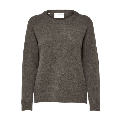 Afbeelding van Selected Femme LULU LS Oneckb NOOS Trui, Dames, Maat: XS, Medium grey melange