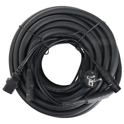 Afbeelding van Pronomic Stage EUIECX 15 hybride kabel Schuko stekker naar IEC bus, XLR/XLR 15m