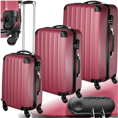 Afbeelding van tectake® 3delig Kofferset Rood 400718