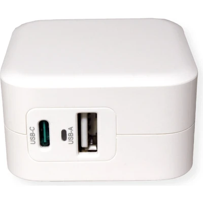 Afbeelding van ROLINE USB Oplader met Eurostekker, 2 poorten (Type A QC3.0, Type C PD), 38W