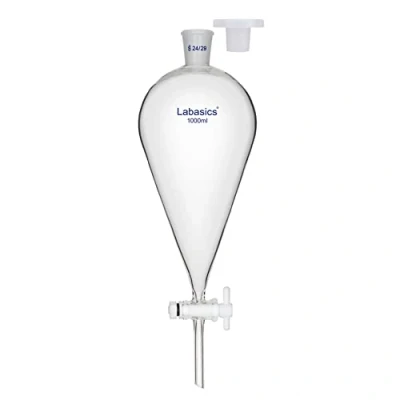 Afbeelding van Labasics Borosilicaatglas 1000 ml Zware wand kegelvormige Scheidingstrechter met 24/29 Gewrichten en PTFE Stopcock