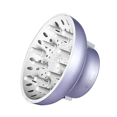 Afbeelding van Gihali Universele haardiffuser, sterk houden&quot;, aanpasbaar voor haardroger met 4,4 tot 6,6 cm krullend of golvend haar (lavendel)…