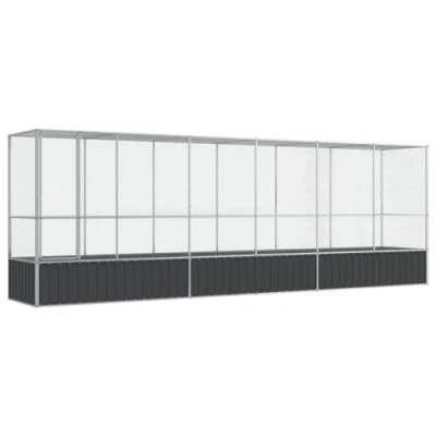 Afbeelding van vidaXL Volière met verlengstuk 626,5x107x212 m staal zilverkleurig