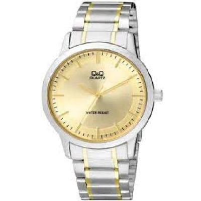 Afbeelding van Q&amp;Q model q946j400y herenhorloge goud / zilverkleurig 5 bar waterdicht