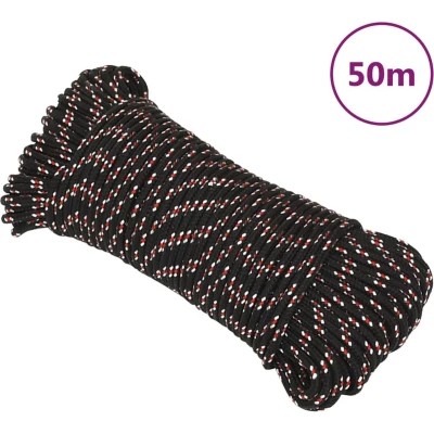 Afbeelding van vidaXL Boot touw 4 mm 50 m polypropyleen zwart