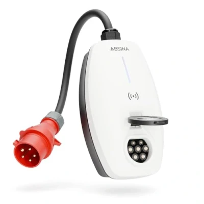 Afbeelding van ABSINA Mobiele Wallbox 11kW 16A met app besturing CEE stekker, RFID &amp; instelbaar laadvermogen elektrische auto 3 fasen voor i3, e Up, ID.3, ID.4, Zoe, fortwo en nog