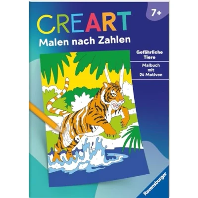Afbeelding van CreArt Malen nach Zahlen ab 7: Gefährliche Tiere