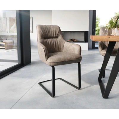 Afbeelding van sledemodel Zelia Flex met armleuning vlak zwart taupe vintage