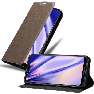 Afbeelding van Cadorabo Hoesje geschikt voor Motorola MOTO G7 POWER in KOFFIE BRUIN Beschermhoes met magnetische sluiting, standfunctie en kaartvakje Book Case Cover Etui