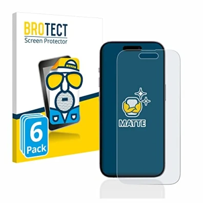 Afbeelding van BROTECT (6 Stuks) Antireflecterende Beschermfolie voor Apple iPhone 14 Pro Anti Glare Screen Protector, Mat, Ontspiegelend