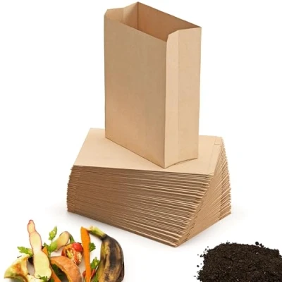 Afbeelding van BIOGLÜCK® Premium bio afvalzakken 20 l [50 stuks] / biologische vuilniszakken voor de biotbak natte en scheurvaste papieren zakken
