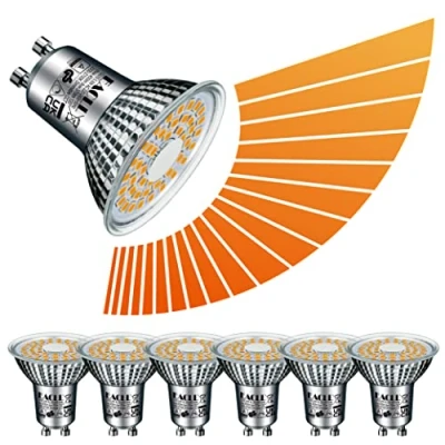 Afbeelding van EACLL GU10 LED Lamp 5.8W Traploos Dimbaar en Instelbare kleurtemperaturen (2000K 2700K), Gelijk aan 50W Halogeenlampen, 6 pack, Warm Wit 370lm, Geen Flikkering Reflectorlamp, 120 spots