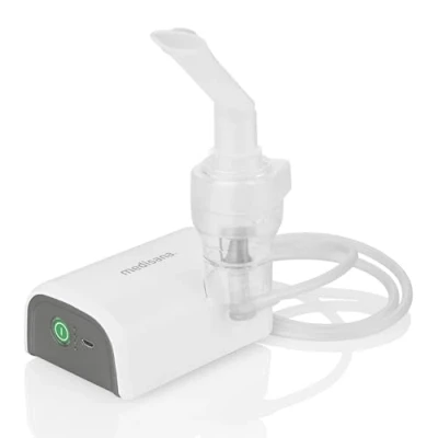 Afbeelding van medisana IN 600 Inhalator, compressor vernevelaar met mondstuk en masker voor volwassenen kinderen, verkoudheid of astma oplaadbare batterij via Micro USB