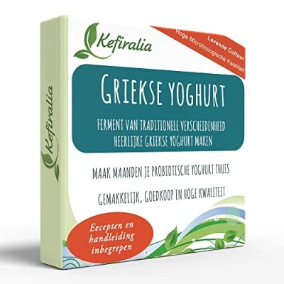 Afbeelding van Griekse Yoghurtgist (Onbeperkt herbruikbaar) + Instructies Recepten Hulp en advies in het Nederlands KEFIRALIA®