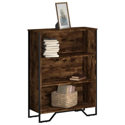 Afbeelding van Boekenkast 80x31x106 cm bewerkt hout gerookt eikenkleurig