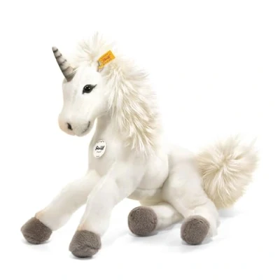 Afbeelding van Steiff Starly eenhoorn 35 cm volwassene voor kinderen pluche hoorn zacht &amp; wasbaar Unicorn wit (015045)