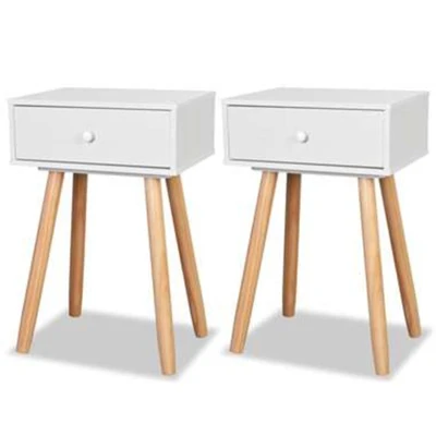 Afbeelding van Nachtkastjes 2 st 40x30x61 cm massief grenenhout wit
