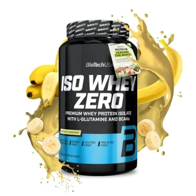Afbeelding van BioTechUSA Iso Whey ZERO Gluten, Sugar FREE Lactose Reduced Premium Protein Isolate, 908 g, Banaan