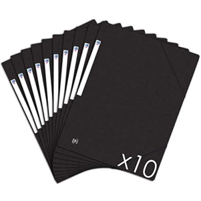 Afbeelding van Oxford Topfile+ Kartonnen map, 3 flappen, A4, elastisch, zwart, 10 stuks