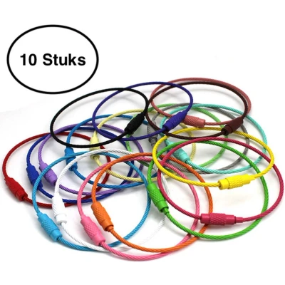 Afbeelding van Staaldraad sleutelring 15 cm Sleutelhanger Split ring centimeter 10 stuks Mix