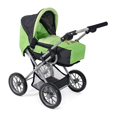 Afbeelding van Bayer Chic 2000 Poppenwagen Leni, 2 in 1 combipoppenwagen met uitneembare draagtas, Bumblebee, groen, navy, 560 16