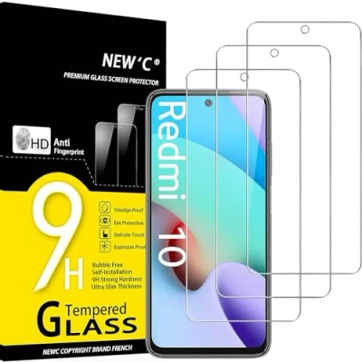 Afbeelding van NEW&#039;C 3 Stuks, Screen Protector voor Xiaomi redmi 10, Gehard Glass Schermbeschermer Film 0.33 mm ultra transparant, resistent