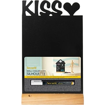 Afbeelding van Tafelkrijtbord Securit, Kiss, hout, incl. 1 krijtstift dun wit