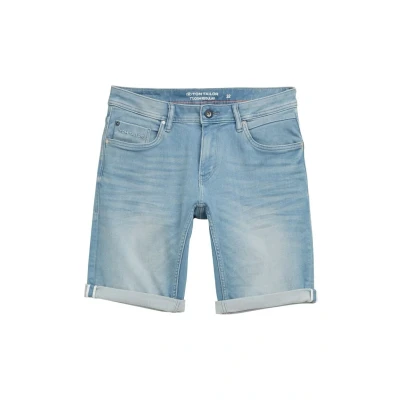 Afbeelding van TOM Tailor JOSH Jeansshort, Heren, Maat: 32, Bleached blue denim