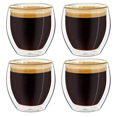 Afbeelding van Creano dubbelwandige espressoglazen, 100ml thermoglazen met zwevend effect, set van 4