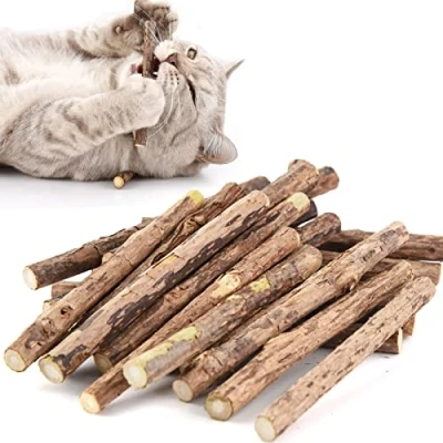 Afbeelding van onebarleycorn Cat Catnip Sticks,Tanden Slijpen kauwspeelgoed voor kat Kitten natuurlijke matatabi tandheelkundige, pak van 20 stuks