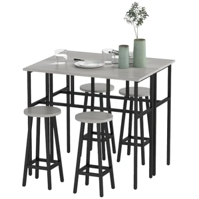 Afbeelding van HOMCOM Bartisch Set mit 4 Hockern 835 678