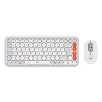 Afbeelding van Logitech POP ICON COMBO, Bluetooth toetsenbord en muiscombinatie, comfortabel typen, programmeerbare toetsen knoppen, stil klikken, Easy Switch tot 3 apparaten Wit