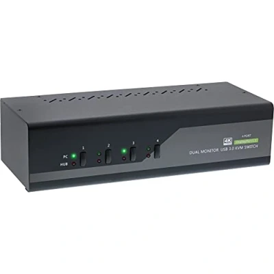 Afbeelding van InLine KVM Desktop Schakelaar, schakelaars, Zwart, Grijs