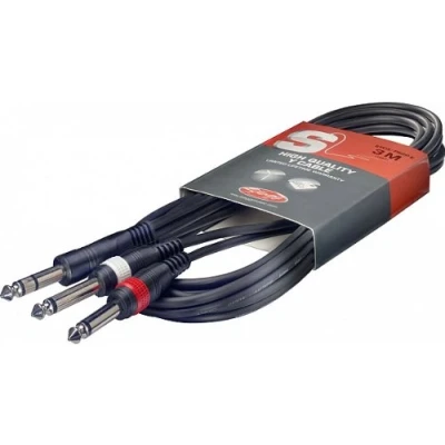 Afbeelding van Stagg SYC6/PS2P E 6.3 mm TRS jack 2x TS kabel 6 meter