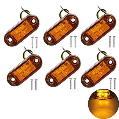 Afbeelding van PolarLander 6 stks 24 v 12 Amber LED Zijmarkeringslichten Zijmarkeringslicht Klaring Lamp voor Trailer Vrachtwagens Geel