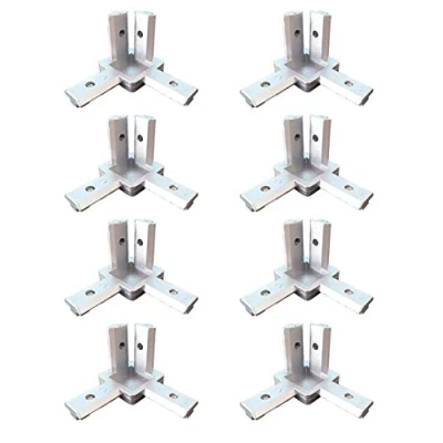 Afbeelding van Befenybay 8 STKS 3 Side End Hoekbeugel Connector met Schroeven voor 6mm T Vorm Aluminium Extrusie Profiel Europese Standaard 2020 Serie
