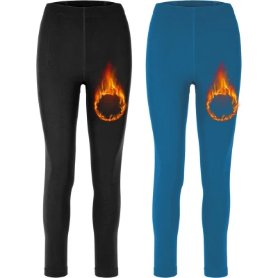 Afbeelding van Merry Style Dames Thermische Legging Vrijetijdsbroek Lang Sporbroek Skibroek Mosterd 2 Pack MS ATX 441 Leg 2B Zwart/Marine XL XXL